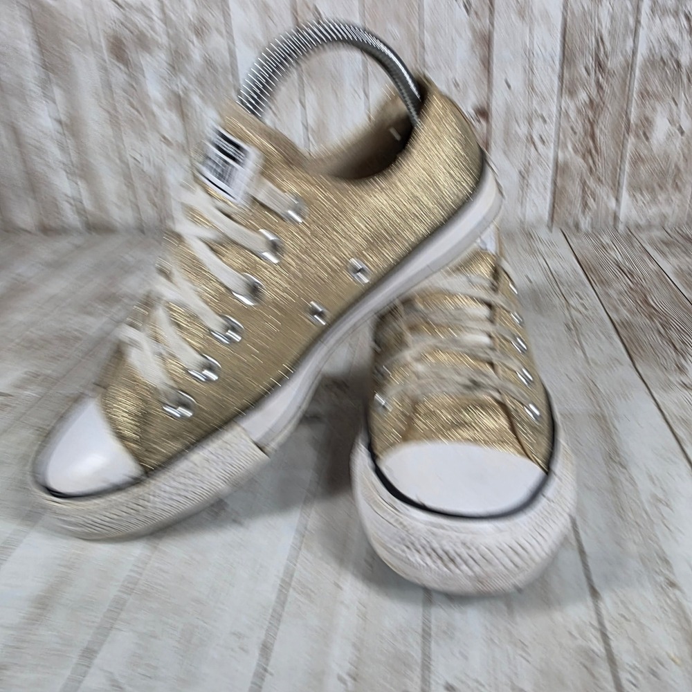Converse Chuck Taylor All Star Low Top Glitter Gold Sneakers‎ Women's Size 7 - Picture 5 of 8